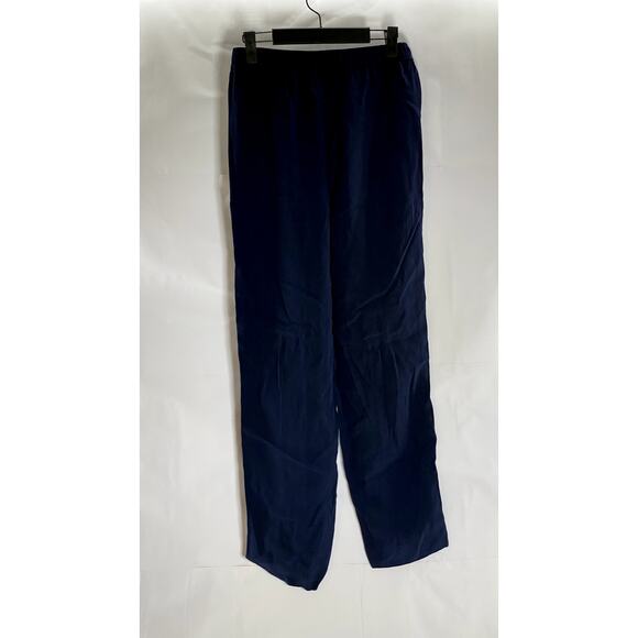 J.CREW Women's Blue/Yellow Double Stripe Crepe Pull-On Track Pants SZ 0 - Picture 2 of 10